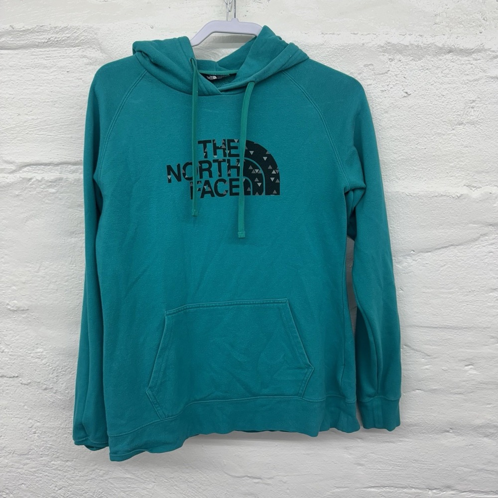 The North Face Womens‎ Teal Long Sleeve Pockets Pullover Hoodie Size Medium